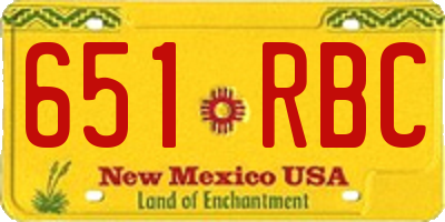 NM license plate 651RBC