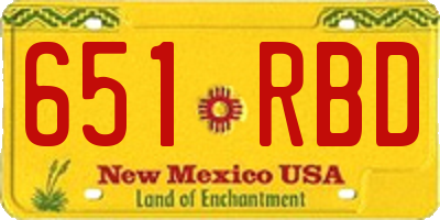 NM license plate 651RBD