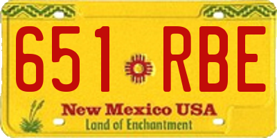 NM license plate 651RBE