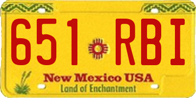 NM license plate 651RBI