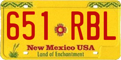 NM license plate 651RBL