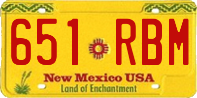 NM license plate 651RBM