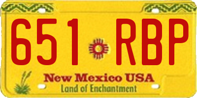 NM license plate 651RBP