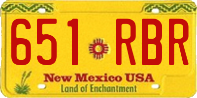 NM license plate 651RBR