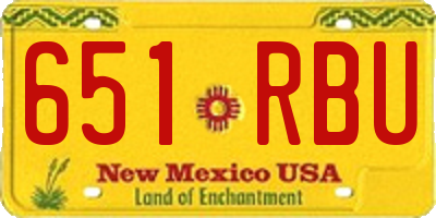 NM license plate 651RBU