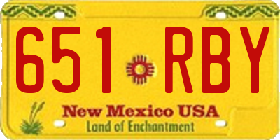 NM license plate 651RBY