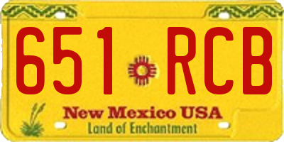 NM license plate 651RCB