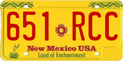 NM license plate 651RCC