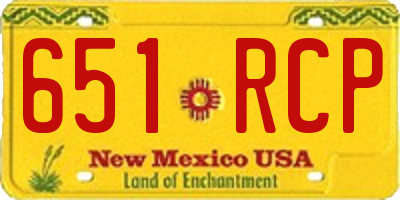 NM license plate 651RCP