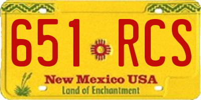 NM license plate 651RCS