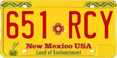 NM license plate 651RCY