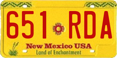 NM license plate 651RDA