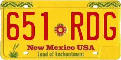 NM license plate 651RDG