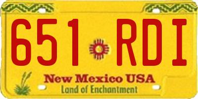 NM license plate 651RDI
