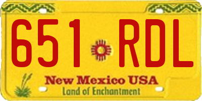 NM license plate 651RDL