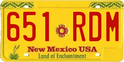 NM license plate 651RDM