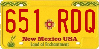 NM license plate 651RDQ