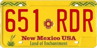 NM license plate 651RDR