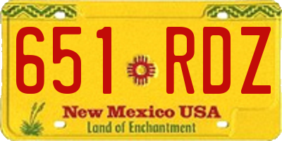 NM license plate 651RDZ