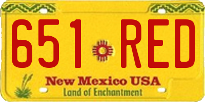 NM license plate 651RED