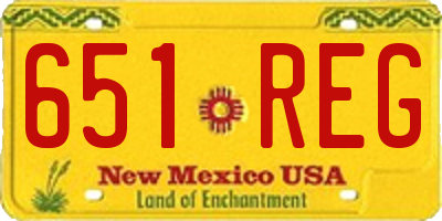 NM license plate 651REG