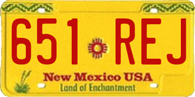 NM license plate 651REJ