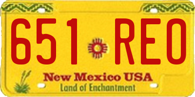 NM license plate 651REO