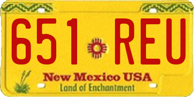 NM license plate 651REU