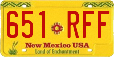 NM license plate 651RFF