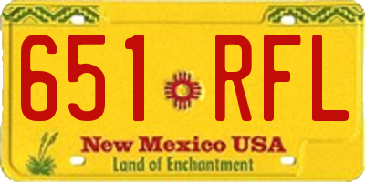 NM license plate 651RFL