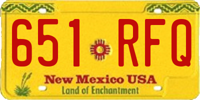 NM license plate 651RFQ