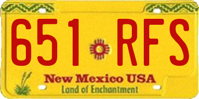 NM license plate 651RFS