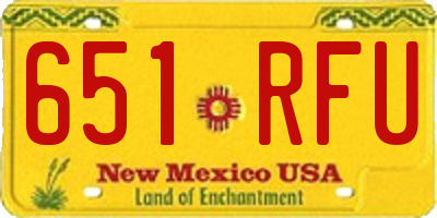 NM license plate 651RFU
