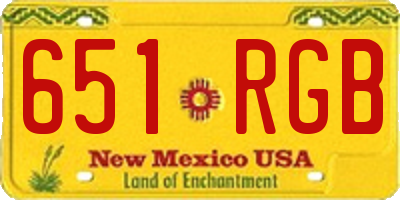 NM license plate 651RGB