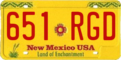 NM license plate 651RGD