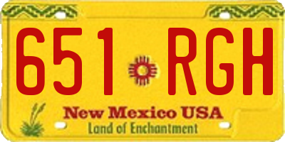 NM license plate 651RGH