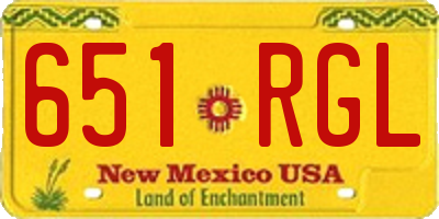 NM license plate 651RGL