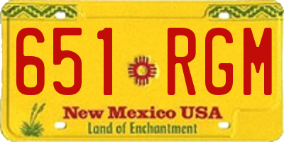 NM license plate 651RGM