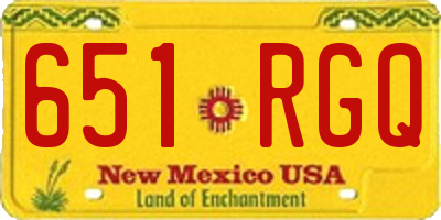 NM license plate 651RGQ