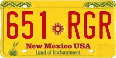 NM license plate 651RGR