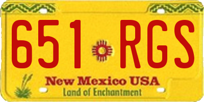 NM license plate 651RGS