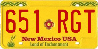 NM license plate 651RGT