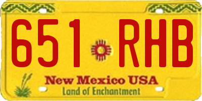 NM license plate 651RHB