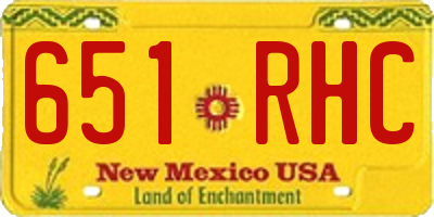 NM license plate 651RHC
