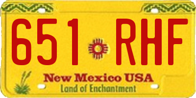 NM license plate 651RHF