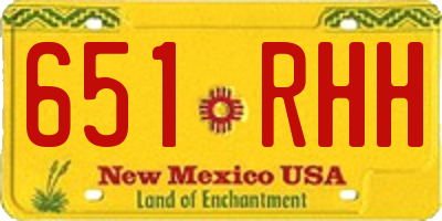NM license plate 651RHH
