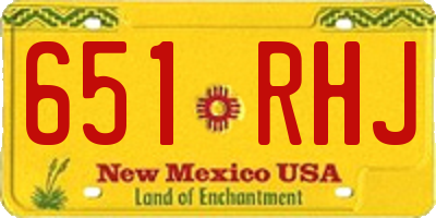 NM license plate 651RHJ