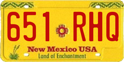 NM license plate 651RHQ