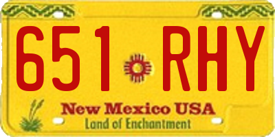 NM license plate 651RHY