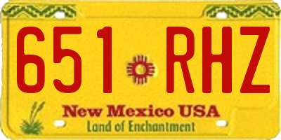 NM license plate 651RHZ